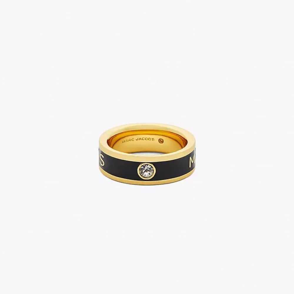 Marc Jacobs Gold and Black Enamel Ring New in Package